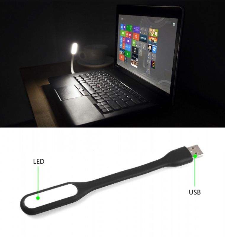 USB Lampe Sort/Hvit 