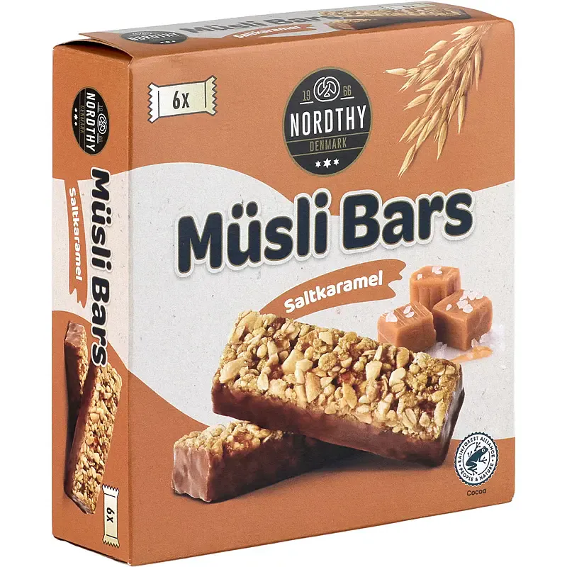 Nordthy Müsli Salt Karamell 150g | 6 x 25g | Energibar