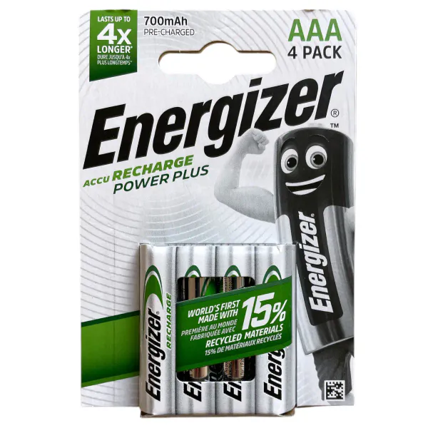 Energizer AAA oppladbare batterier 4pk | 700mAh