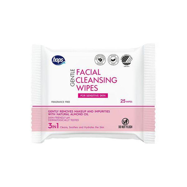Hops Cleansing Wipes Sensitive plastfrie 25pk