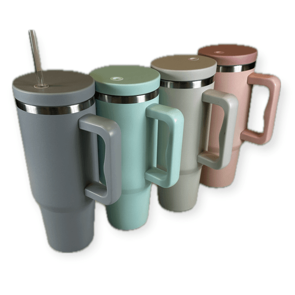 Termokopp 1.2liter i rustfritt stål | Med sugerør | 4 farger