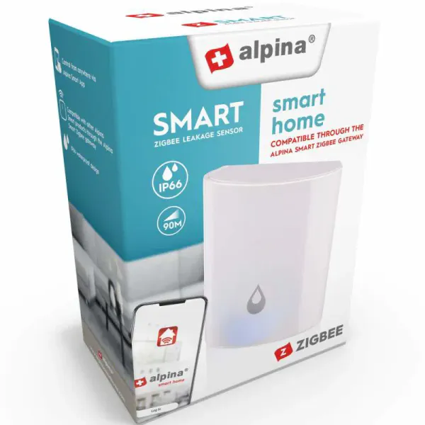 Alpina Zigbee Smart vann- og lekkasjesensor
