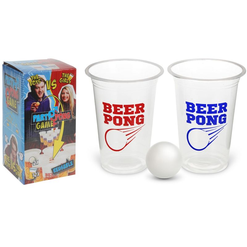 Beer Pong Sett -12 Kopper & 2 Baller