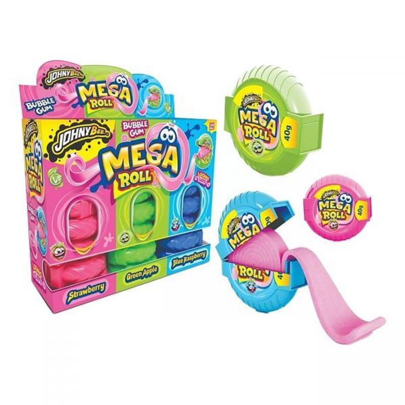 JohnyBee mega roll bubble gum 40g