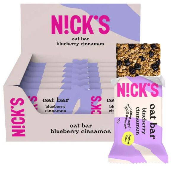 Datodeal- Nick's Oat Bar Blueberry Cinnamon 12x35g | Storpakk