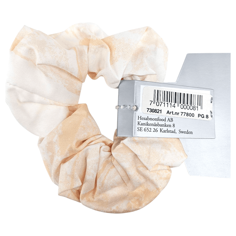 Scrunchie hårstrikk hvit og gul | Sommerlig tilbehør | Bellizza