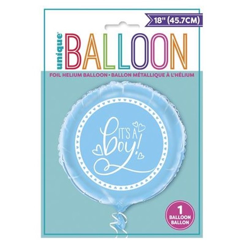 Baby Shower Folieballong 45cm Rosa/Blå
