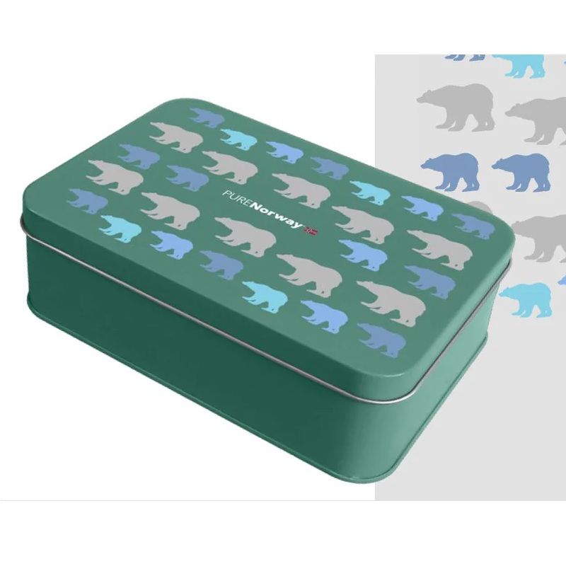 PURENorway matboks i metall Isbjørn grønn