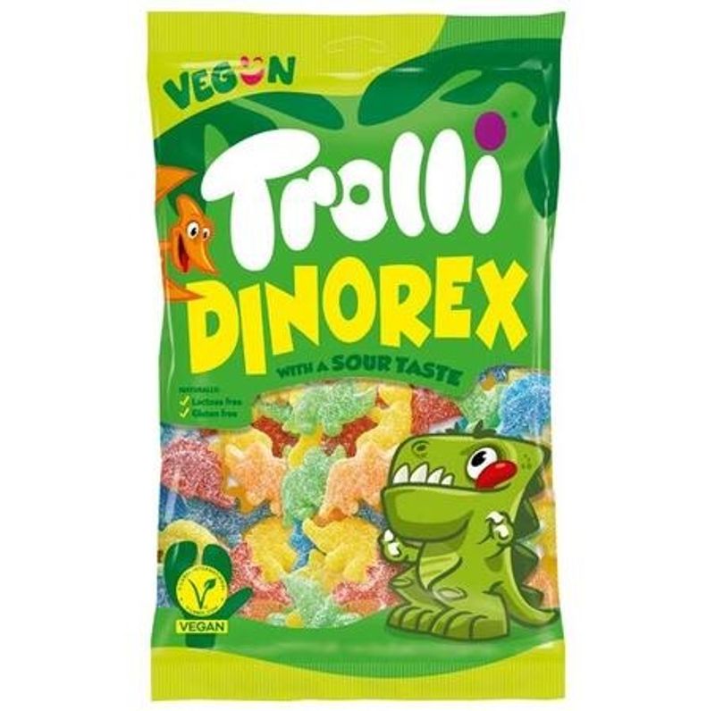 Trolli Dino Rex Surt Godteri 1000g | Storpakk | Dinosaurform