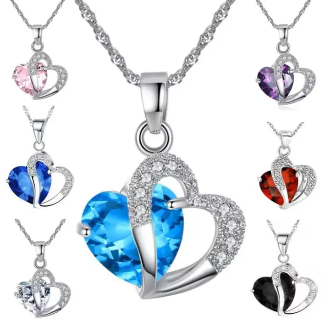 Hovedbilde Hjertesmykke Krystall - Flere Farger