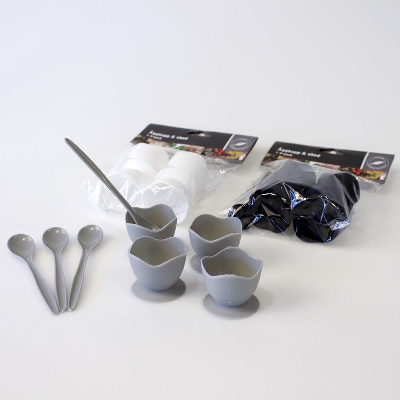 Eggeglass med skje 4pk | Flere farger