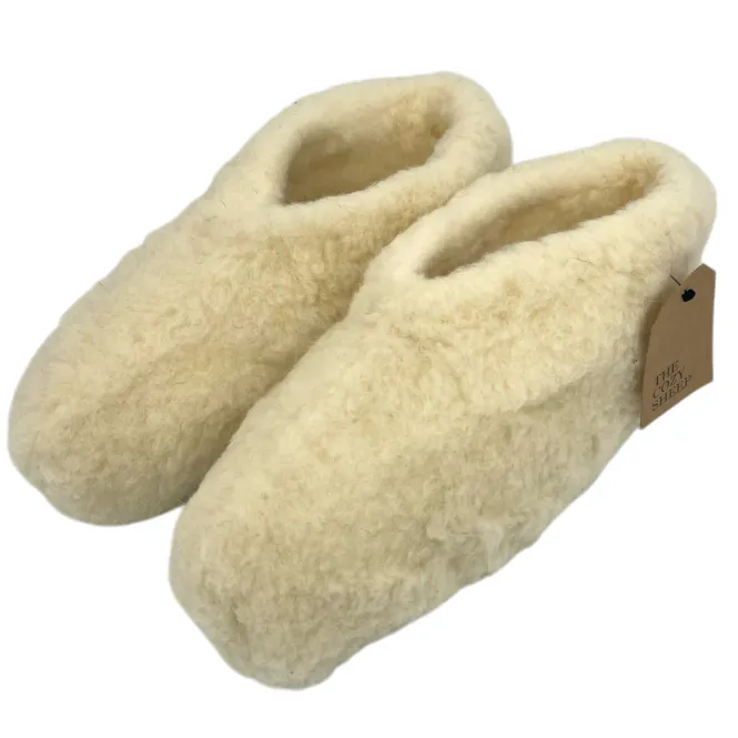 Hovedbilde The Cozy Sheep ulltøfler lav ankel hvit