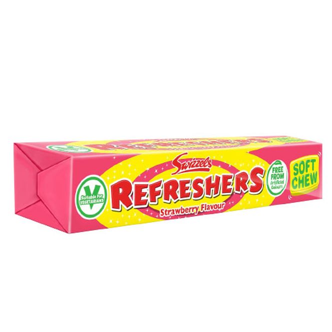 Hovedbilde Swizzels Refreshers Jordbær 43g | Seige fruktkarameller