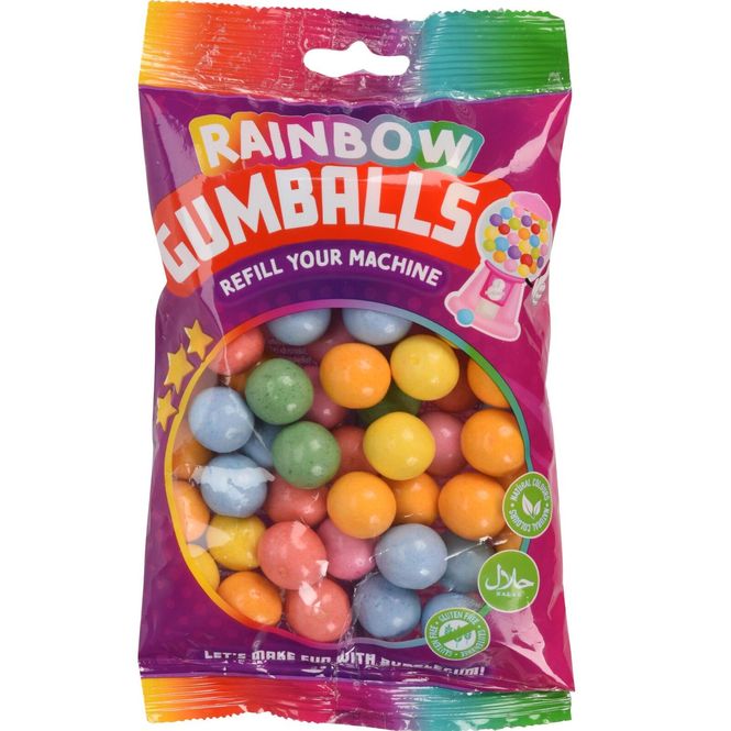 Hovedbilde Becky's Rainbow Gumballs 200g | Fargerike tyggegummikuler