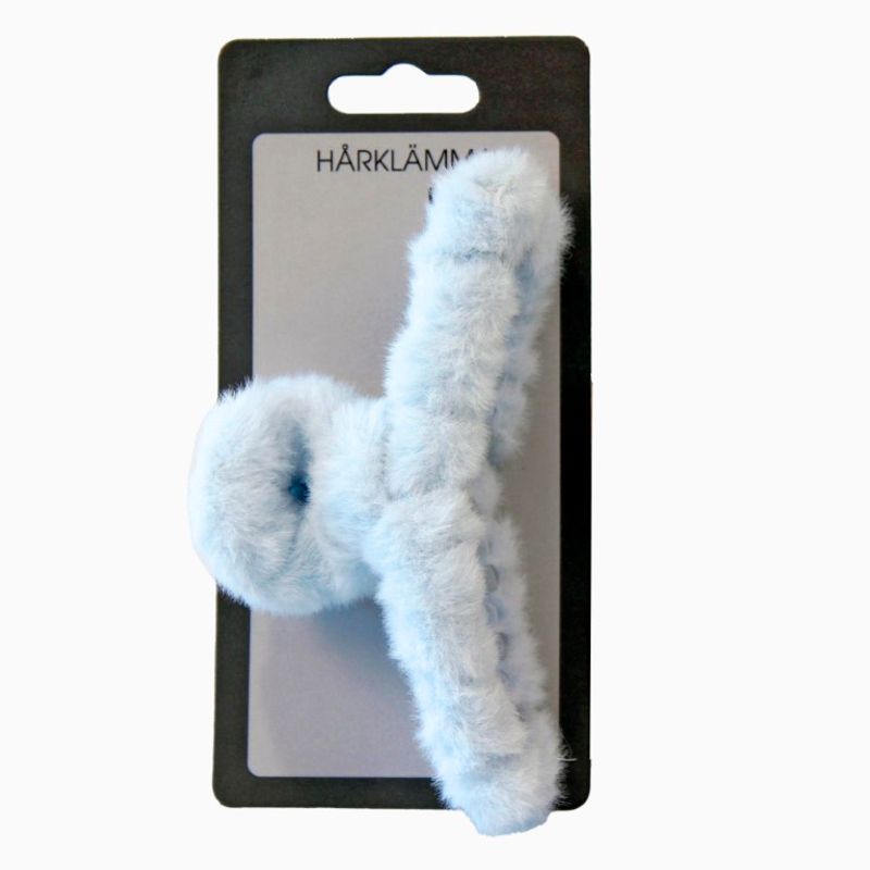 Stor Hårklype med Lodden Pels | Pastellfarger | 11 cm