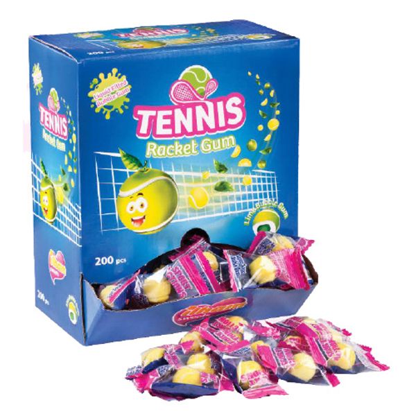 Tennis Racket Gum Automat -200 stk | Fylte Tyggegummi Ten