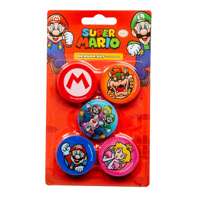 Hovedbilde Super Mario viskelær 5pk | Lisensierte skolesaker