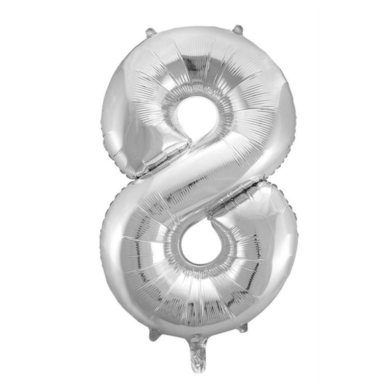 Tinka Folie Tallballonger 81 cm Sølv