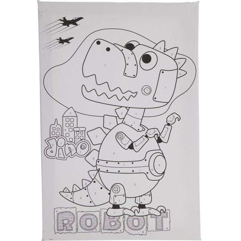 Canvas Malesett | Paint by Numbers for barn | 6 motiver | Komplett sett