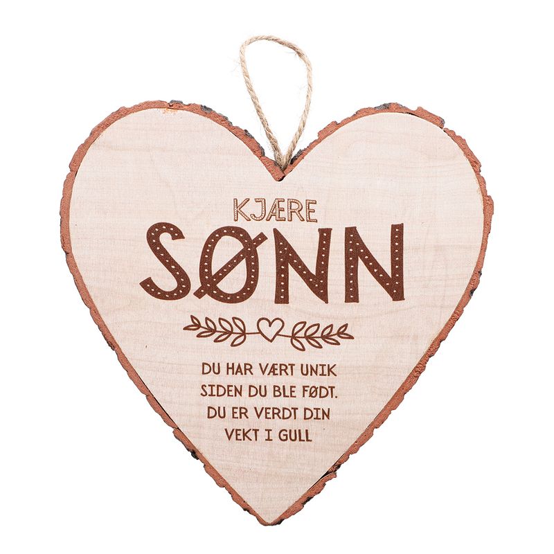 Personlig gave- Hjerteformet Treskilt for vegg og kommode