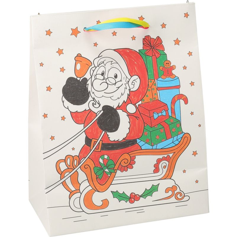 Stor Gavepose Julemotiv Fargelegg Selv | 32x26x10cm | Med 5 Tusjer