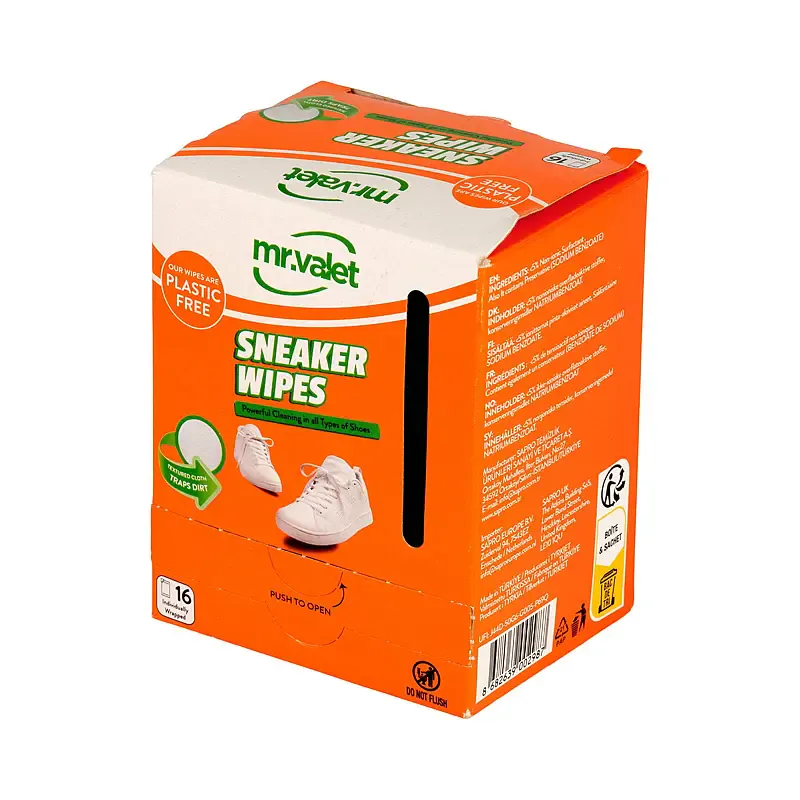 Mr. Valet Sneaker Wipes 16pk | Rengjøringskluter til joggesko