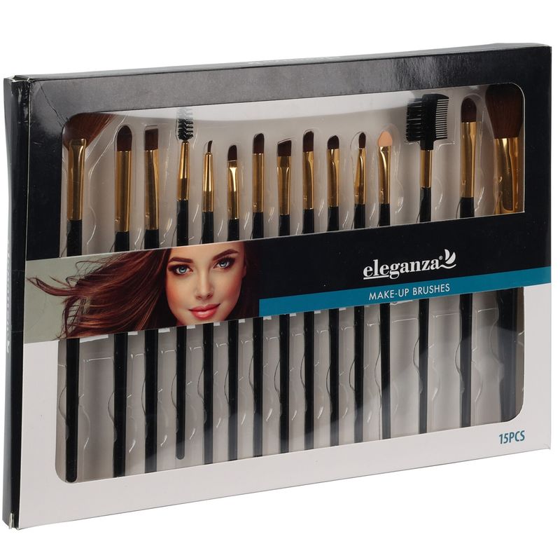 Sminkebørste sett 15deler|Eleganza