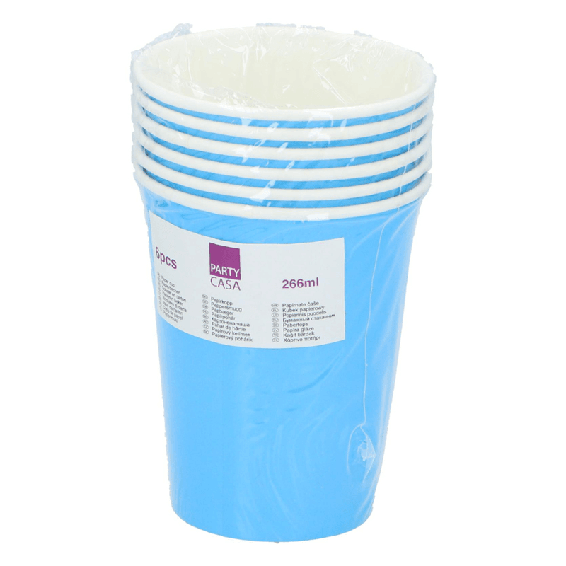 Engangskopper papp 266ml pastell 6pk | 4ass | Fest og bursdag